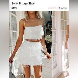 Show Me Your Mumu Swift Fringe White Skort
